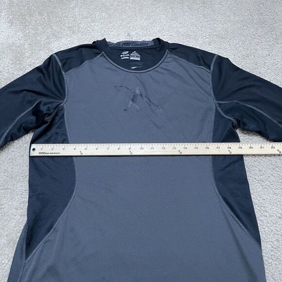 Nike Pro Combat DRI-FIT Ken Griffey Jr Swingman Raglan Large Gray Black Fitted - Picture 9 of 10